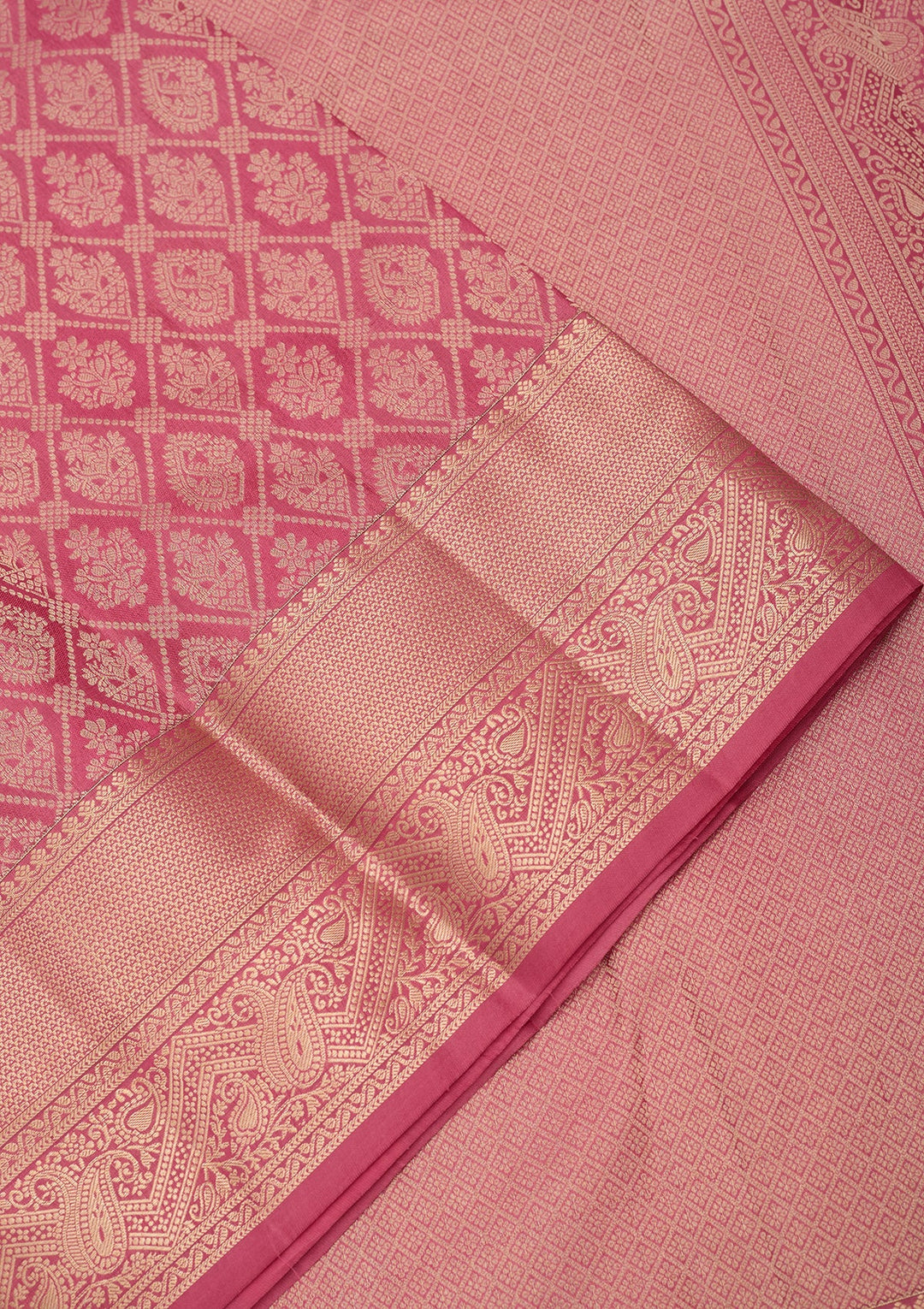 Onion Pink Kanjivaram Pure Silk Saree