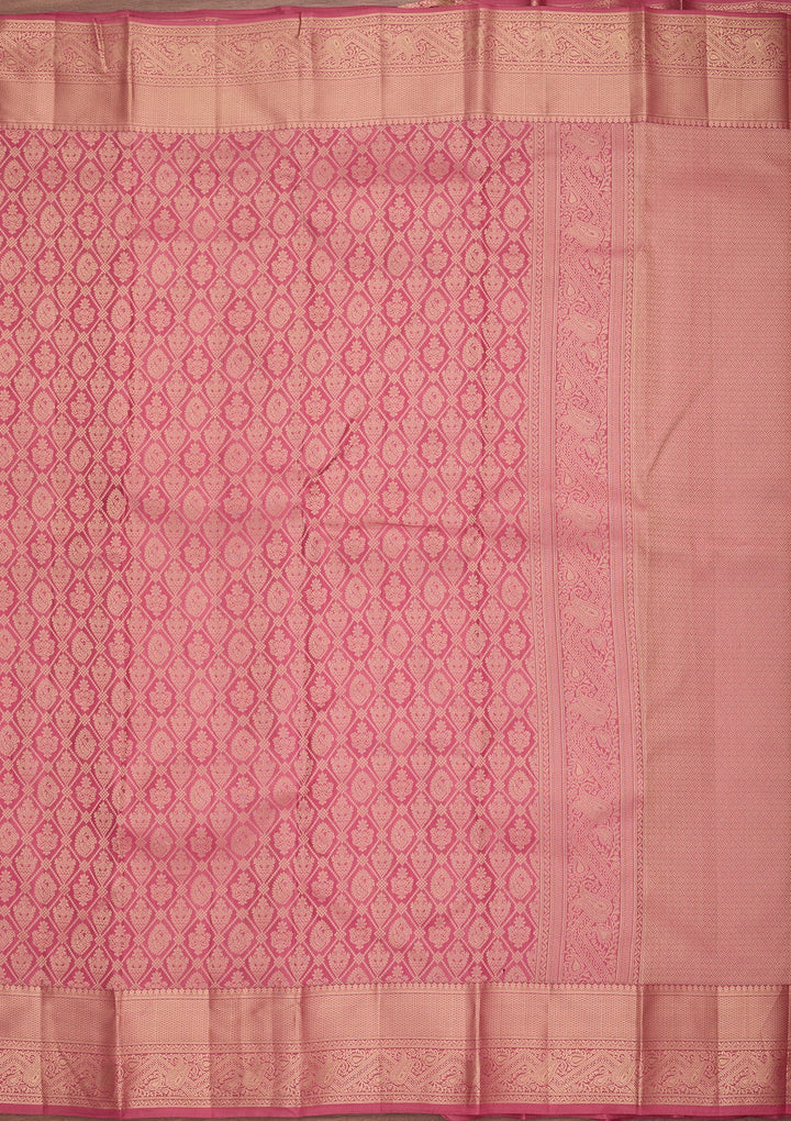 Onion Pink Kanjivaram Pure Silk Saree