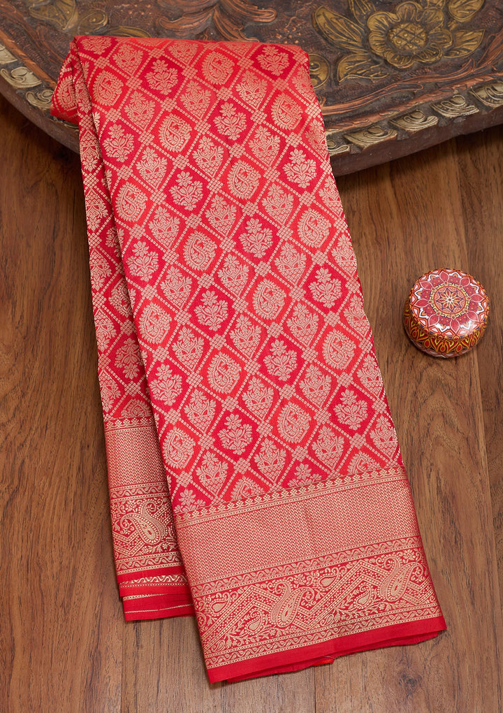 Orange Kanjivaram Pure Silk Saree
