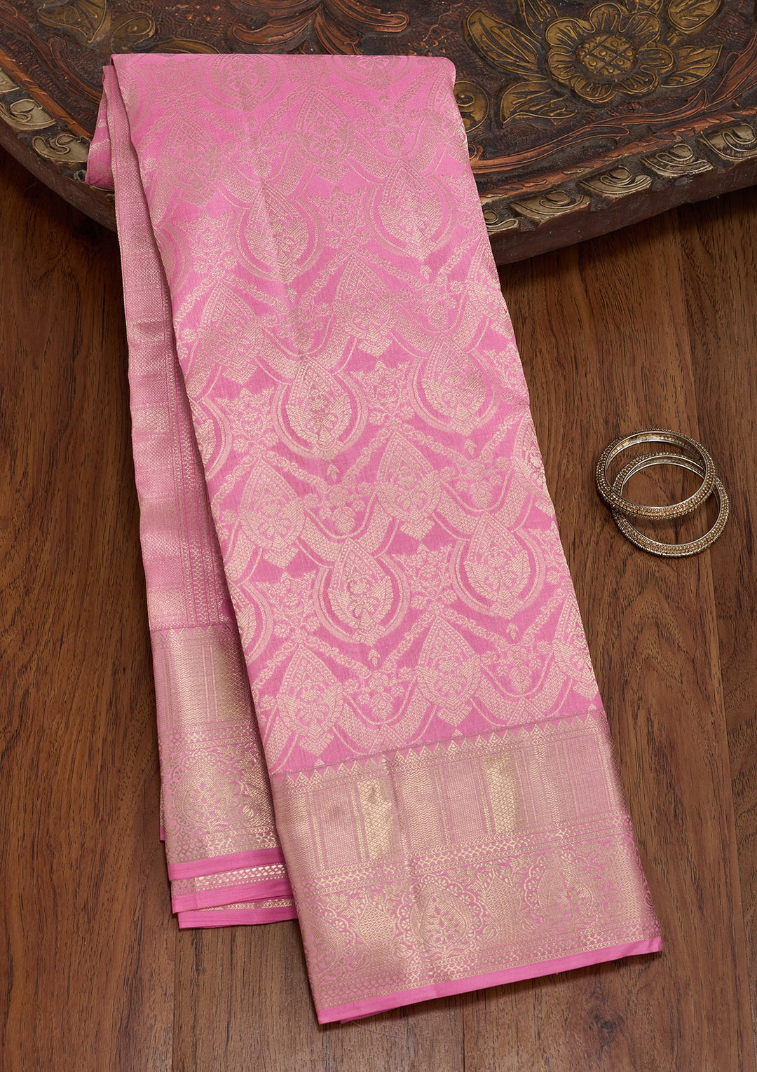 Pink Kanjivaram Pure Silk Saree