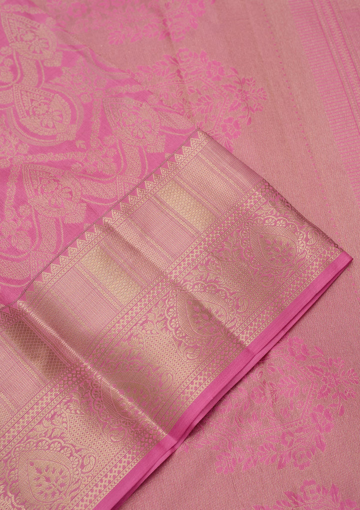 Pink Kanjivaram Pure Silk Saree