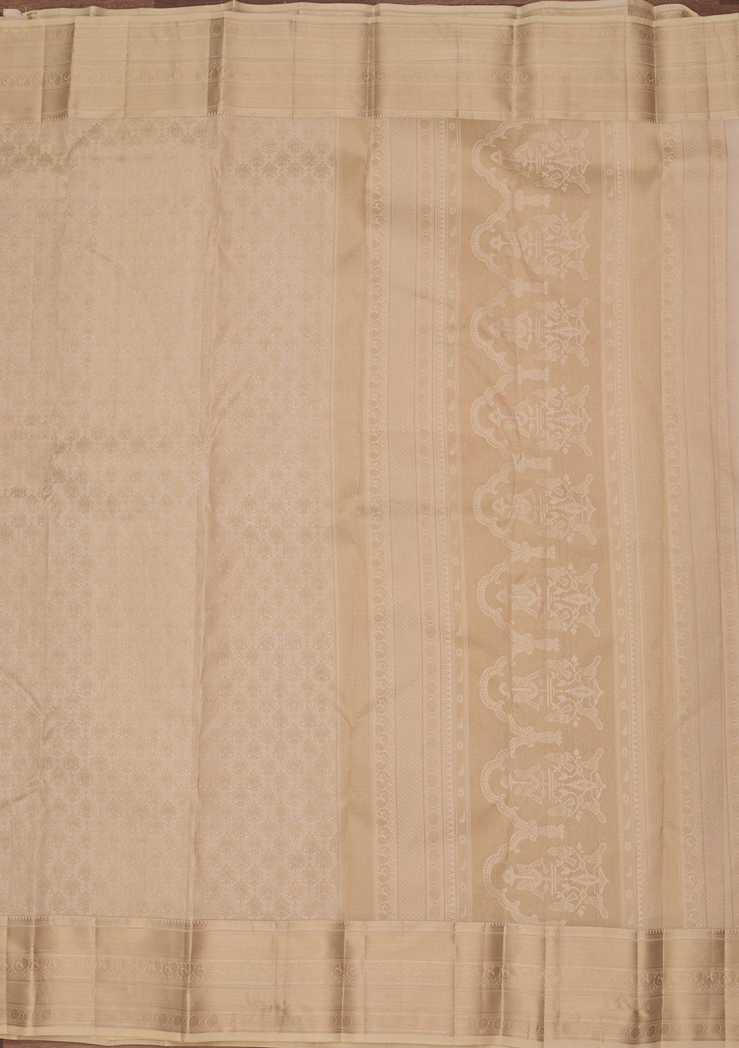 Cream Kanjivaram Pure Silk Saree