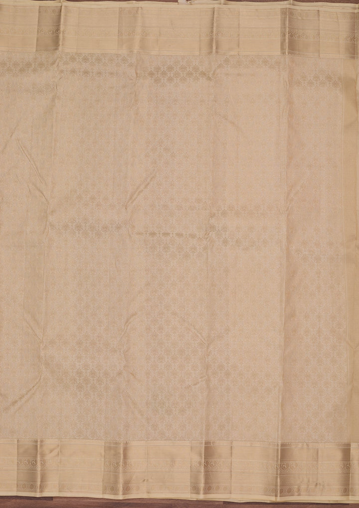 Cream Kanjivaram Pure Silk Saree