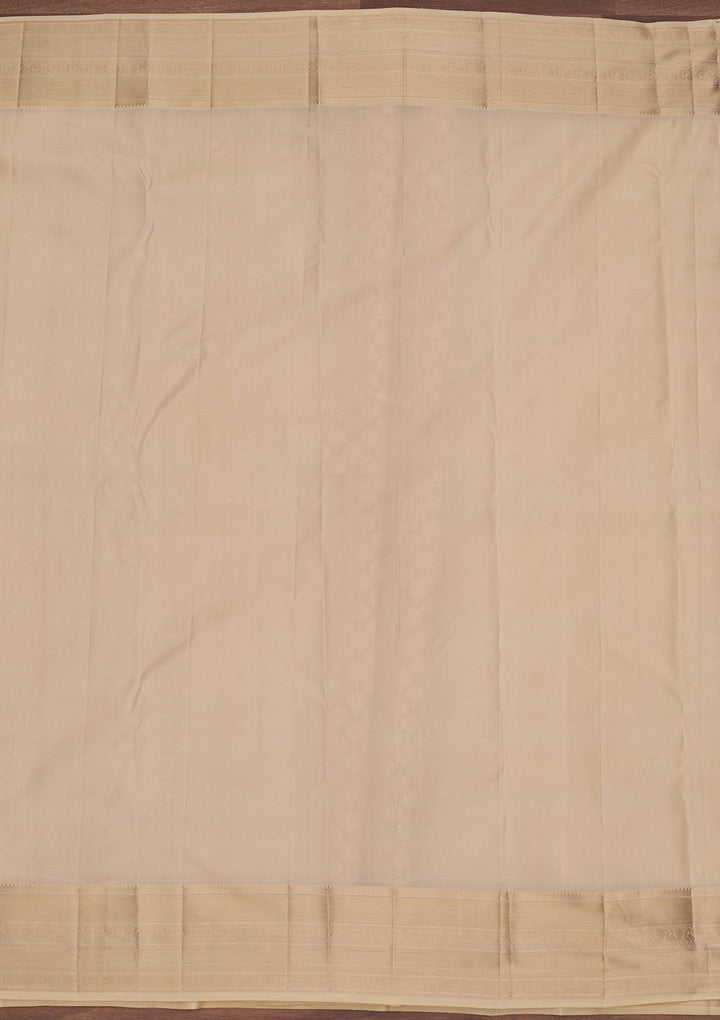 Cream Kanjivaram Pure Silk Saree