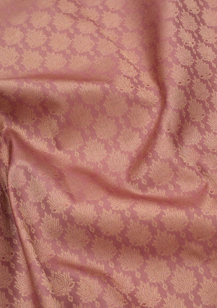 Mauve Silk Jaal Saree With Matching Blouse Piece