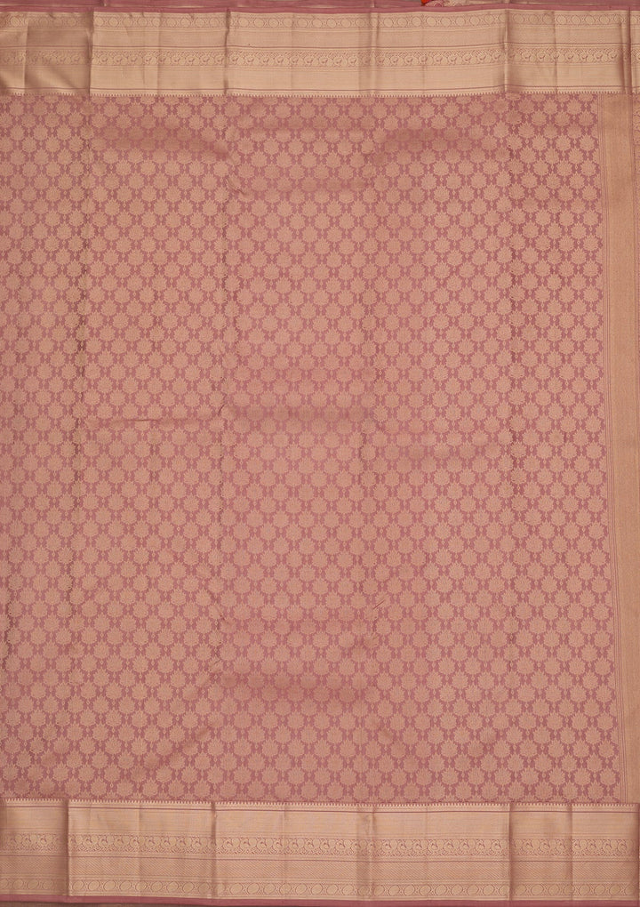 Mauve Silk Jaal Saree With Matching Blouse Piece