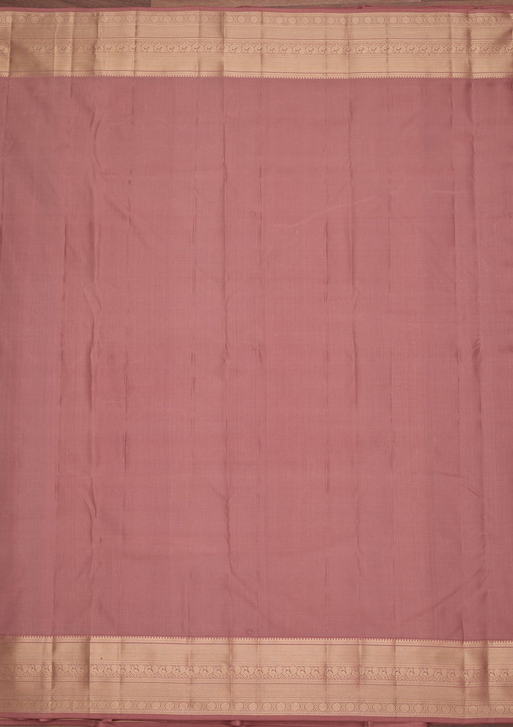Mauve Silk Jaal Saree With Matching Blouse Piece