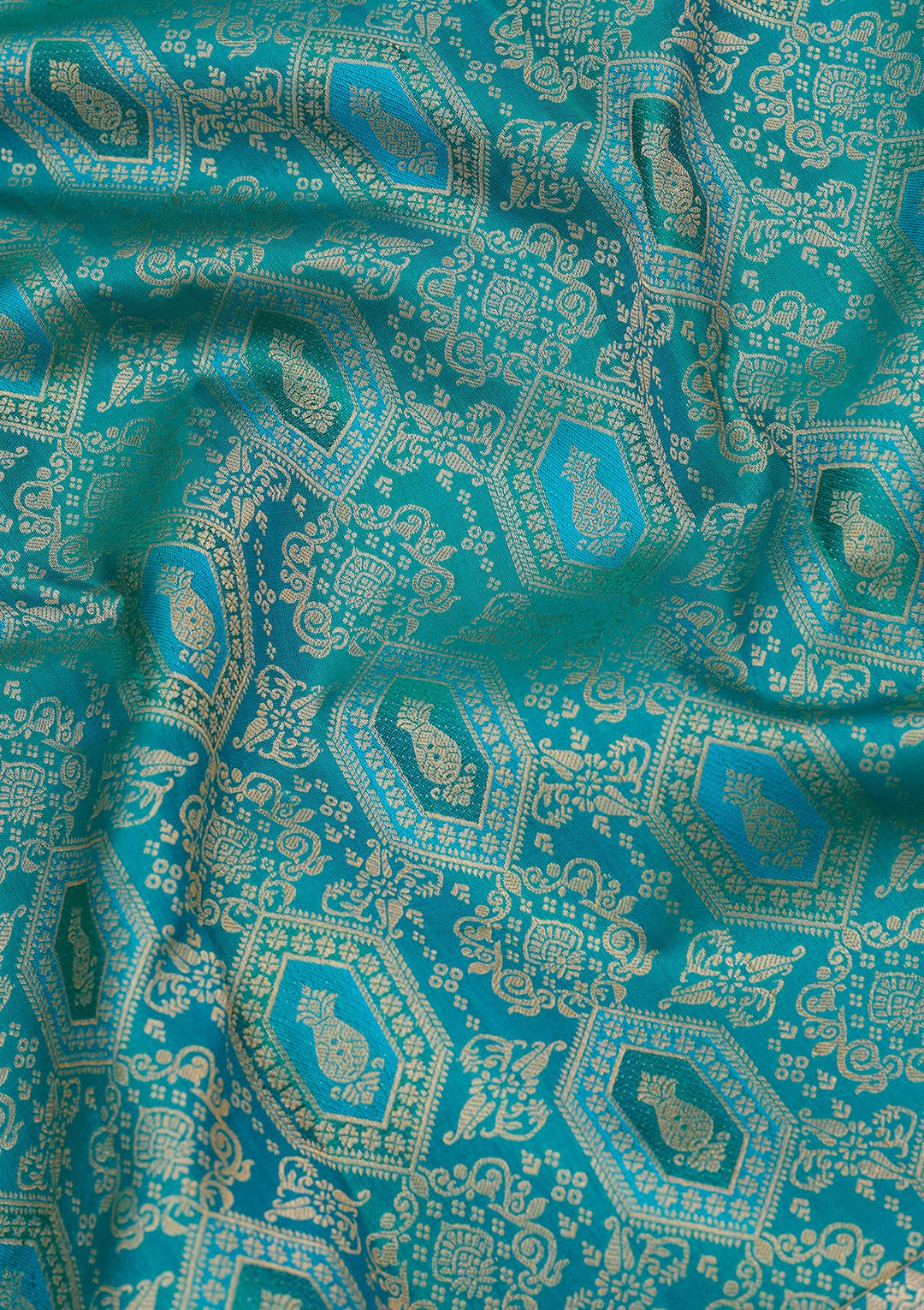 Peacock Green Kanjivaram Pure Silk Saree