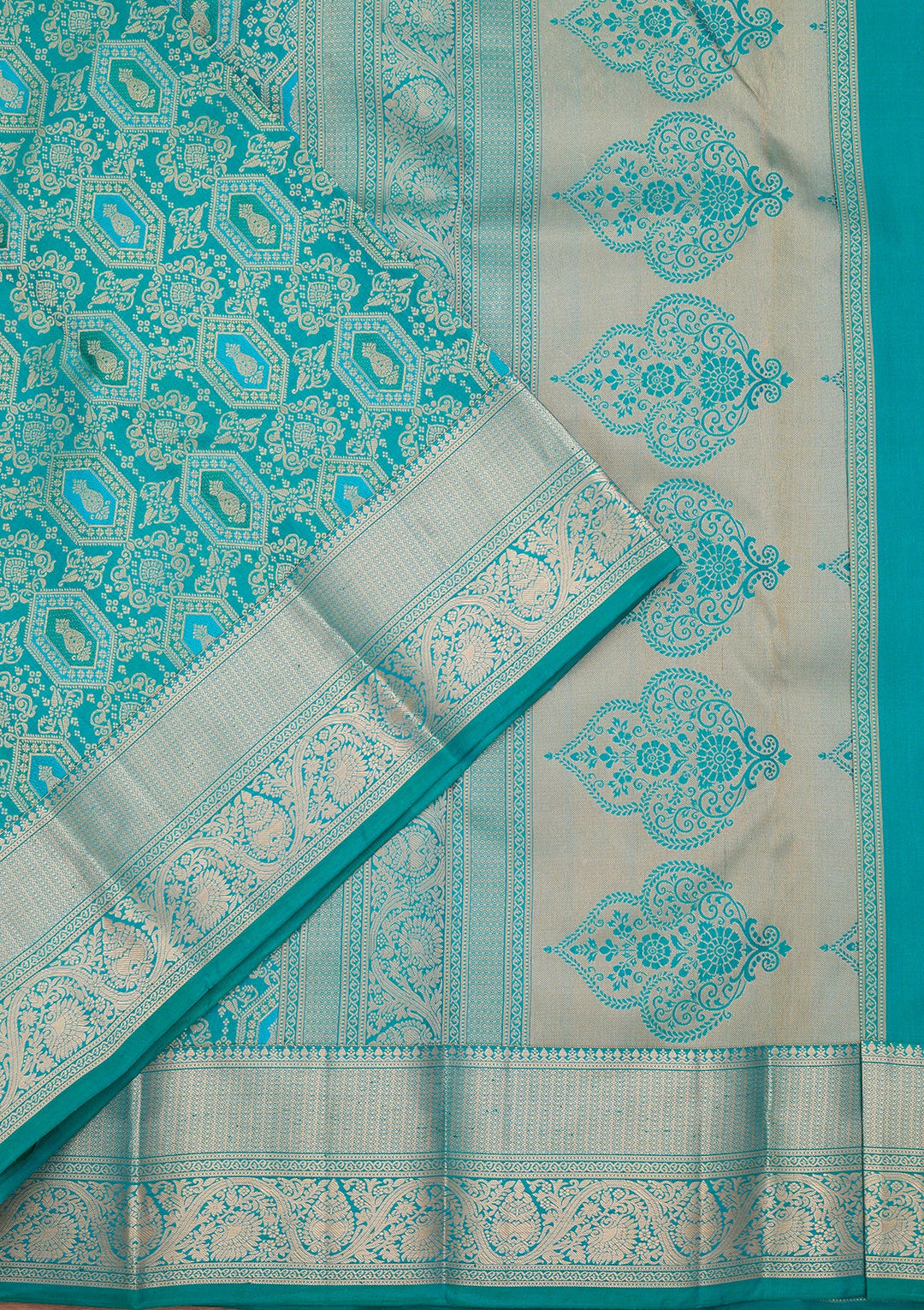 Peacock Green Kanjivaram Pure Silk Saree