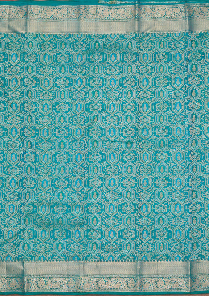 Peacock Green Kanjivaram Pure Silk Saree