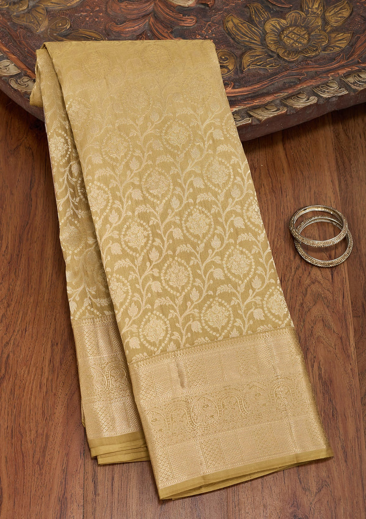 Mehendi Kanjivaram Pure Silk Saree