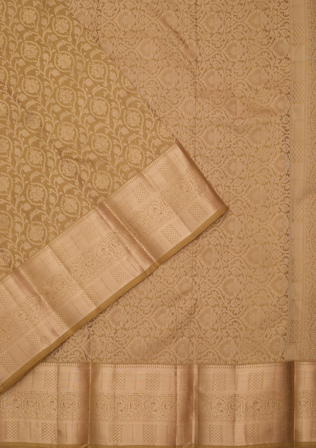 Mehendi Kanjivaram Pure Silk Saree