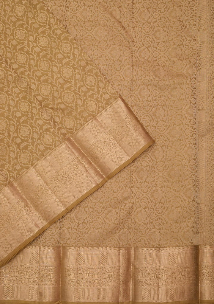 Mehendi Kanjivaram Pure Silk Saree