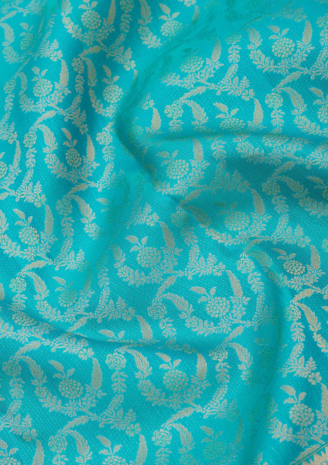 Turquoise Blue Kanjivaram Pure Silk Saree