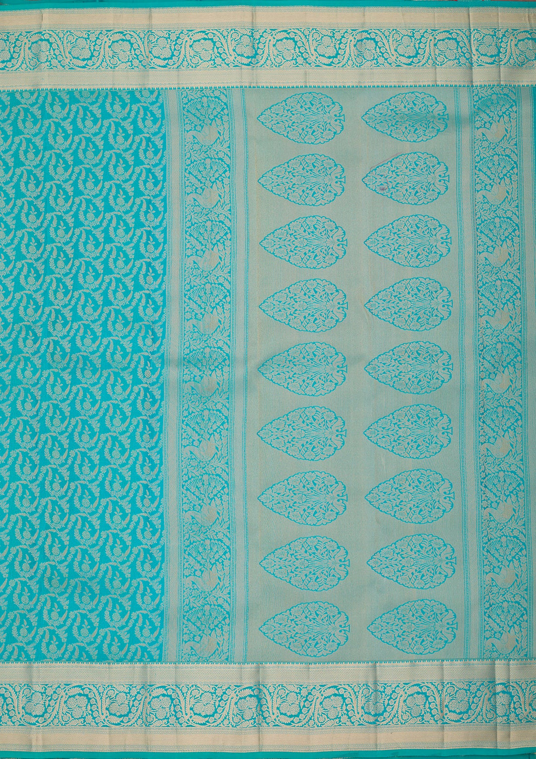 Turquoise Blue Kanjivaram Pure Silk Saree