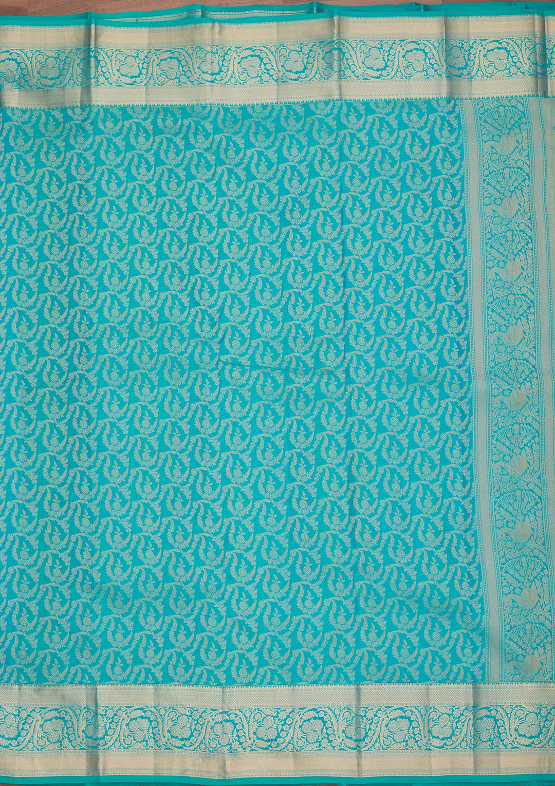 Turquoise Blue Kanjivaram Pure Silk Saree