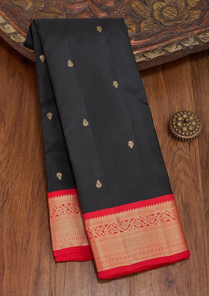 Black Kanjivaram Pure Silk Saree