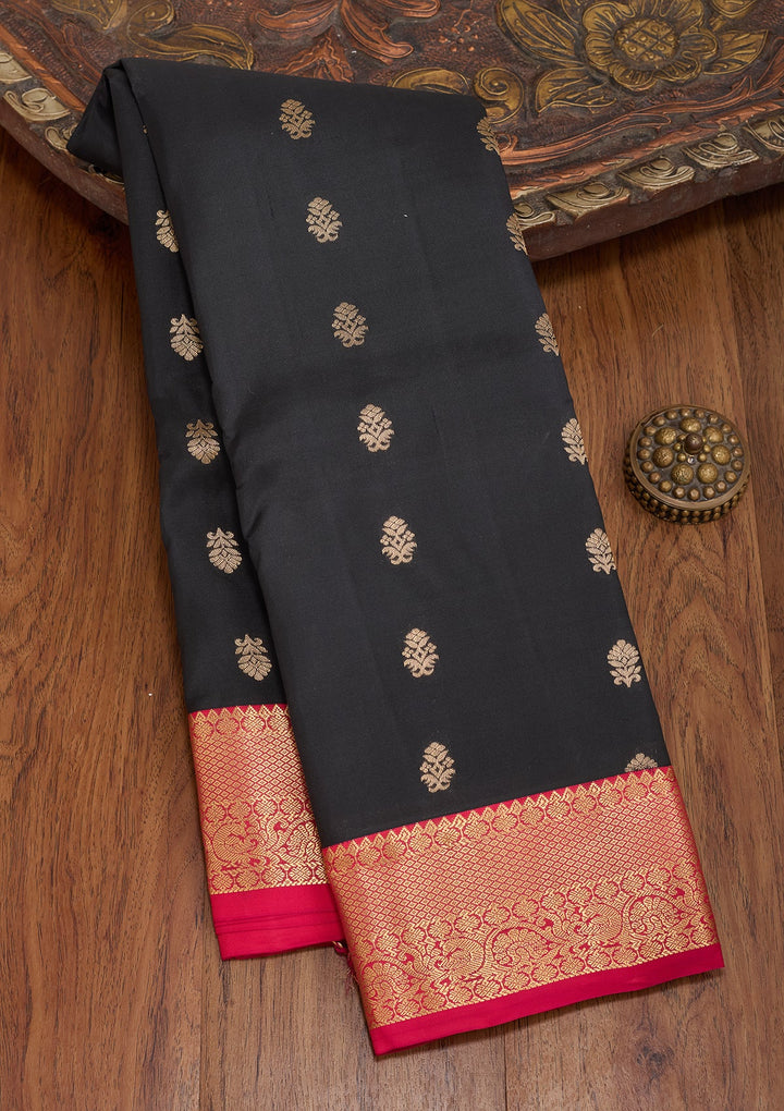 Black Kanjivaram Pure Silk Saree