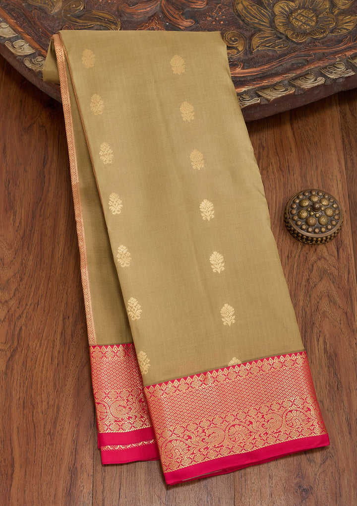 Mehendi Kanjivaram Pure Silk Saree