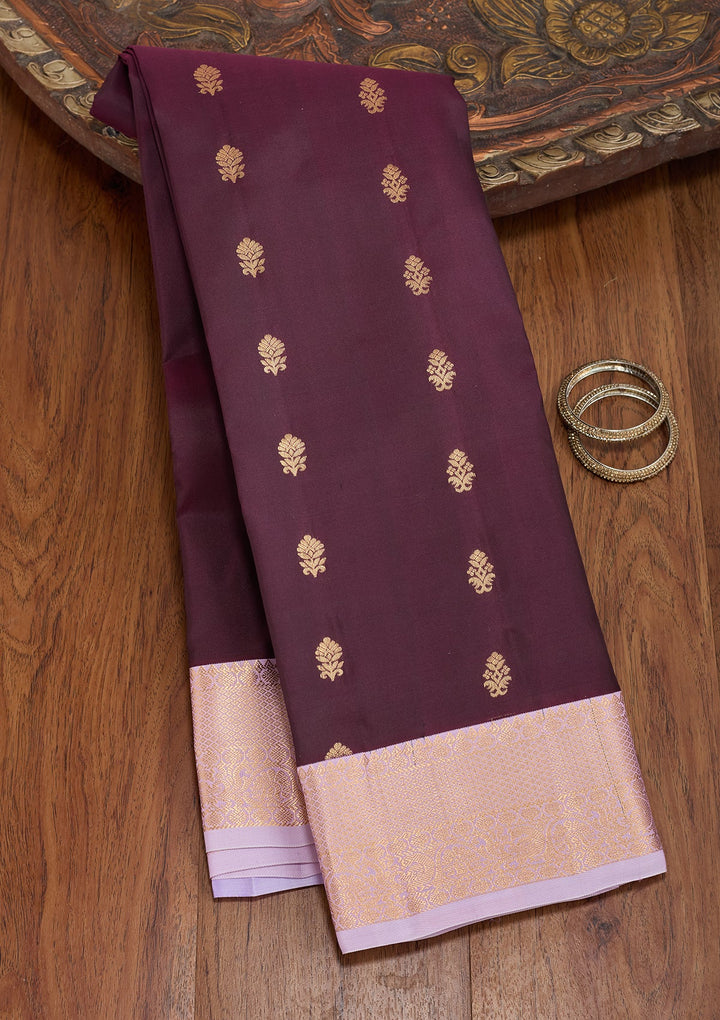 Wine Kanjivaram Pure Silk Saree
