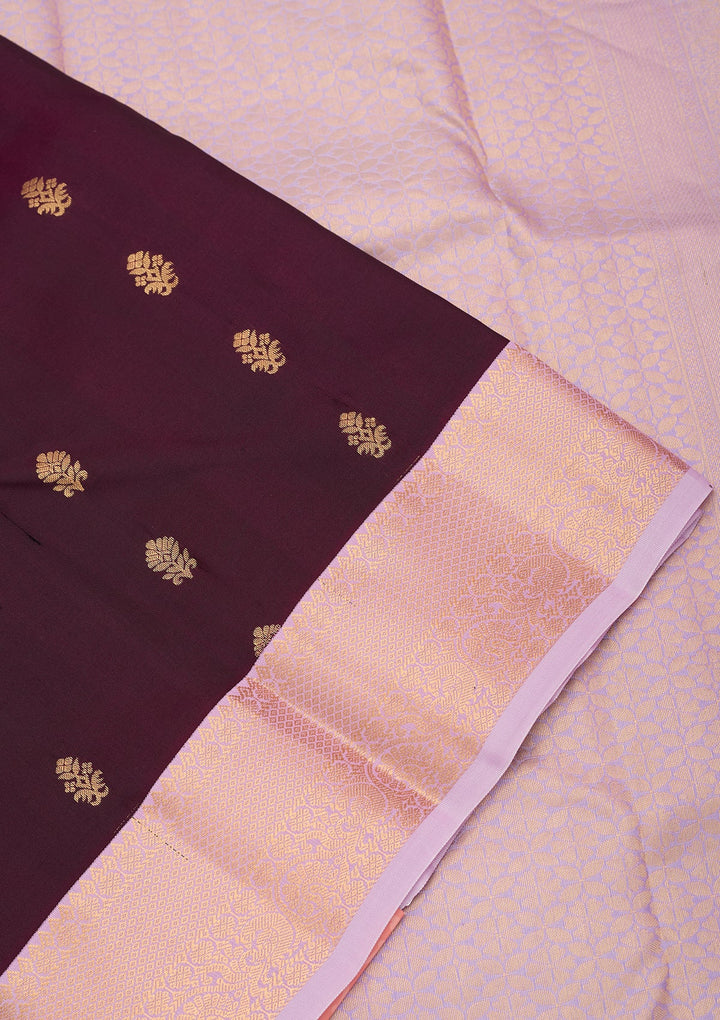 Wine Kanjivaram Pure Silk Saree