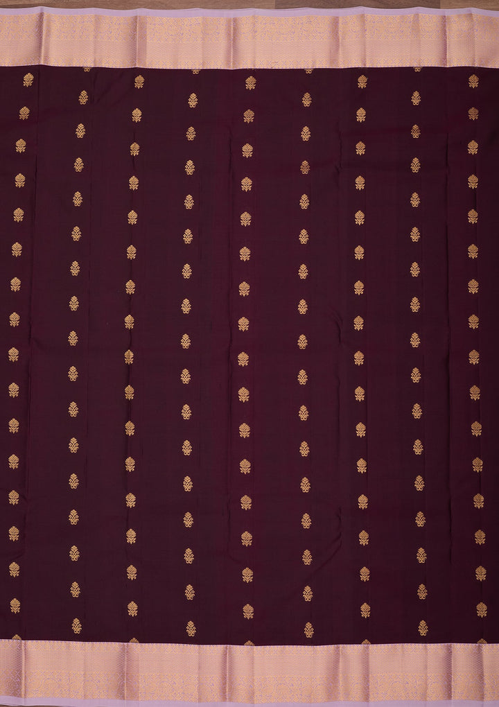 Wine Kanjivaram Pure Silk Saree