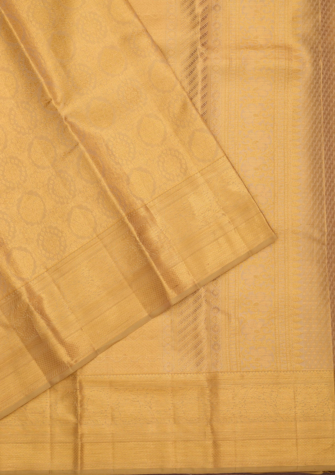 Gold Silk Jaal Saree With Matching Blouse Piece