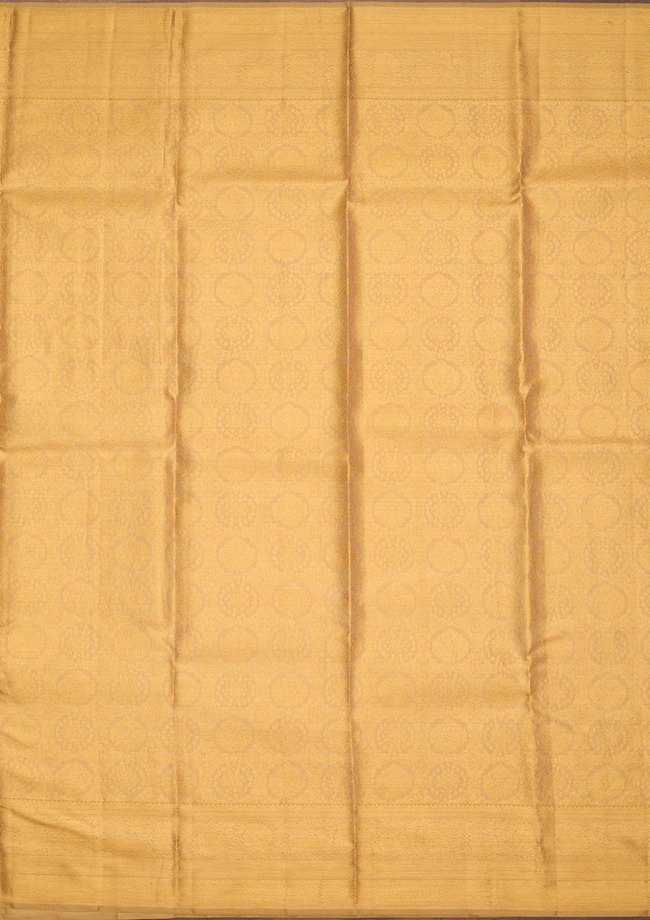 Gold Silk Jaal Saree With Matching Blouse Piece