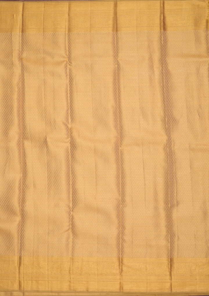 Gold Silk Jaal Saree With Matching Blouse Piece