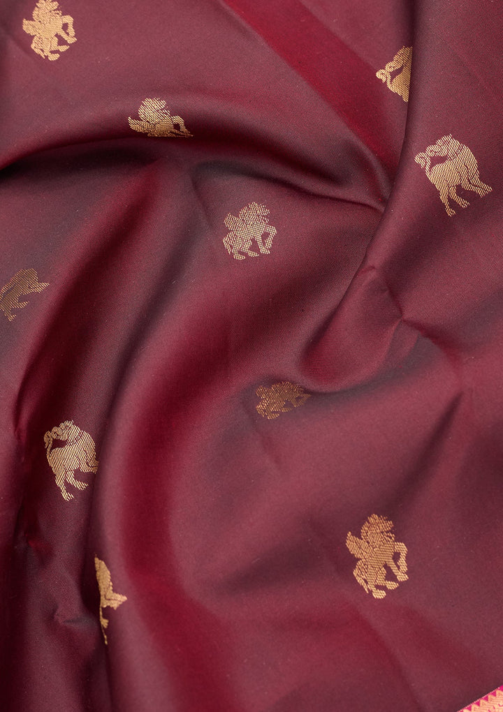Brown Kanjivaram Pure Silk Saree