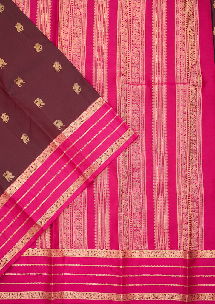 Brown Kanjivaram Pure Silk Saree