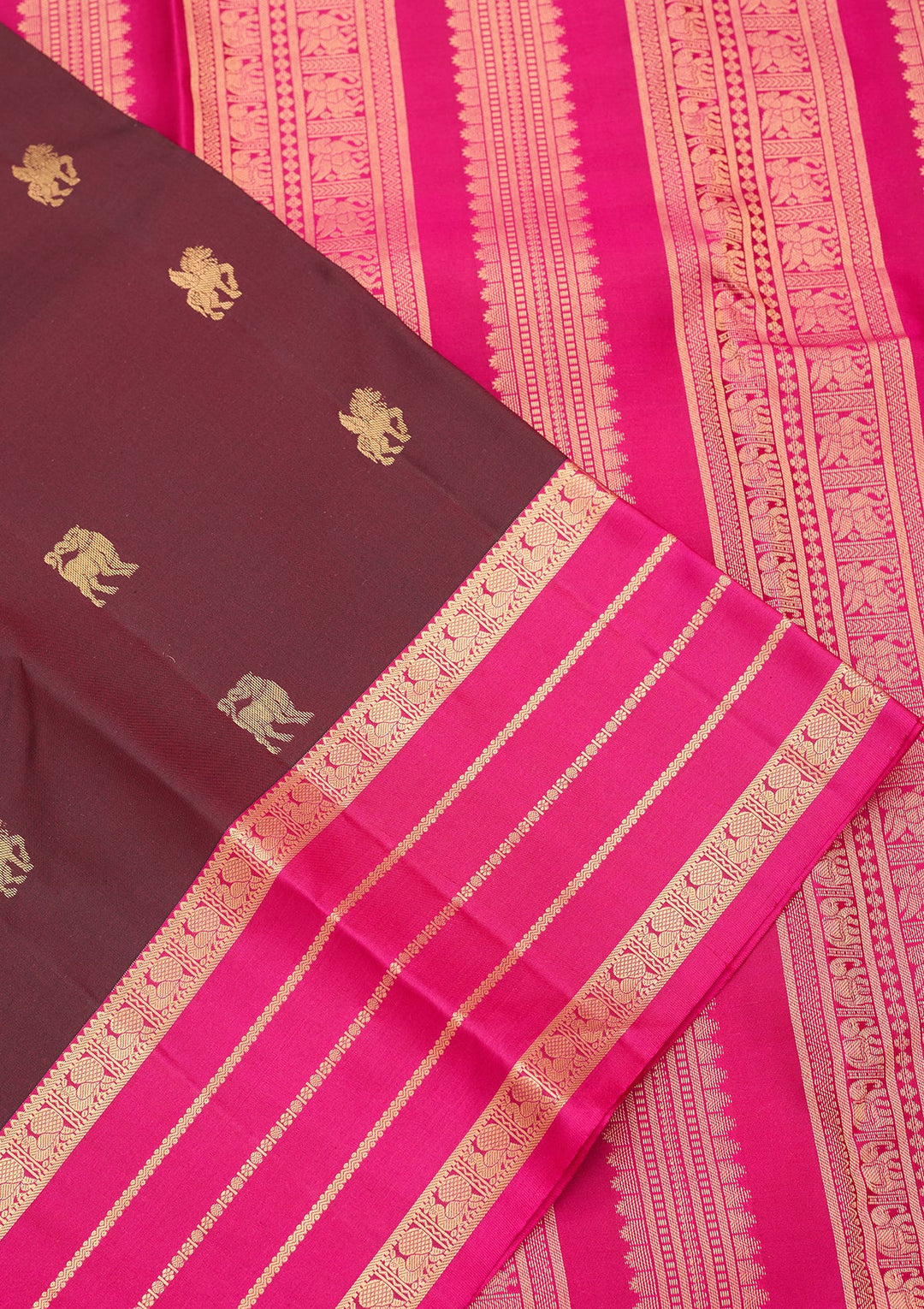 Brown Kanjivaram Pure Silk Saree