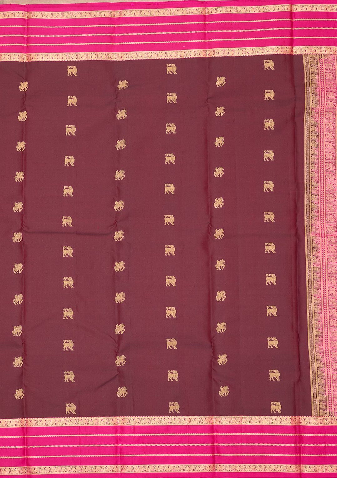 Brown Kanjivaram Pure Silk Saree