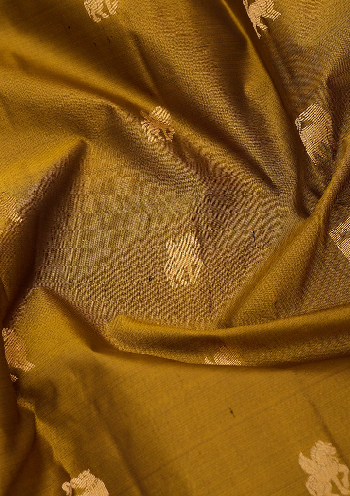 Mehendi Kanjivaram Pure Silk Saree