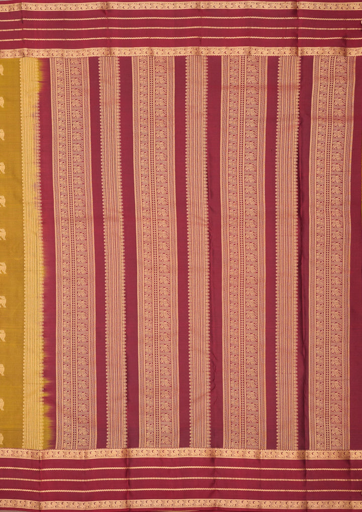 Mehendi Kanjivaram Pure Silk Saree