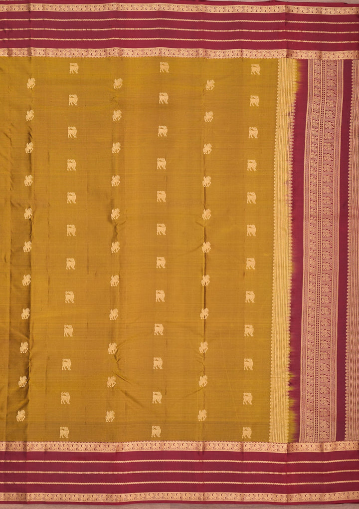 Mehendi Kanjivaram Pure Silk Saree