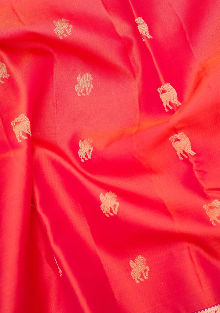 Orange Kanjivaram Pure Silk Saree