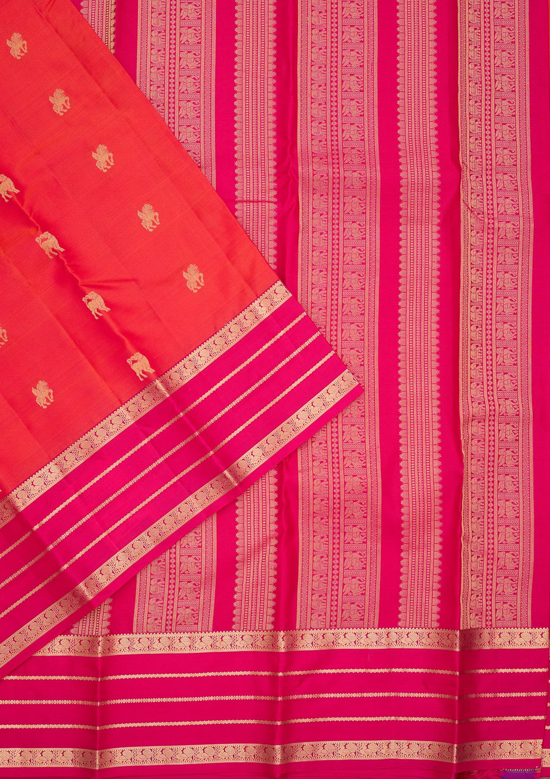 Orange Kanjivaram Pure Silk Saree