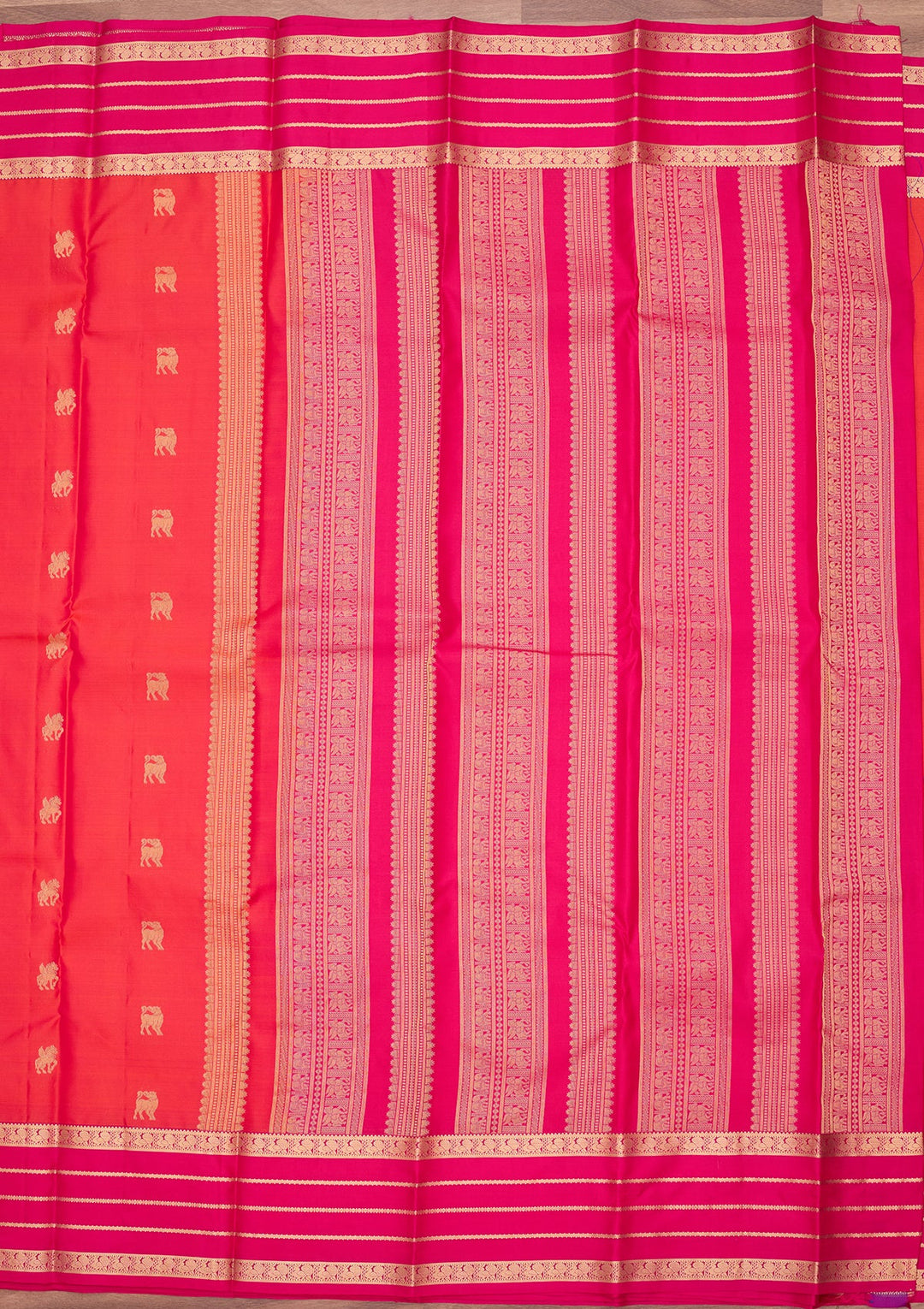 Orange Kanjivaram Pure Silk Saree