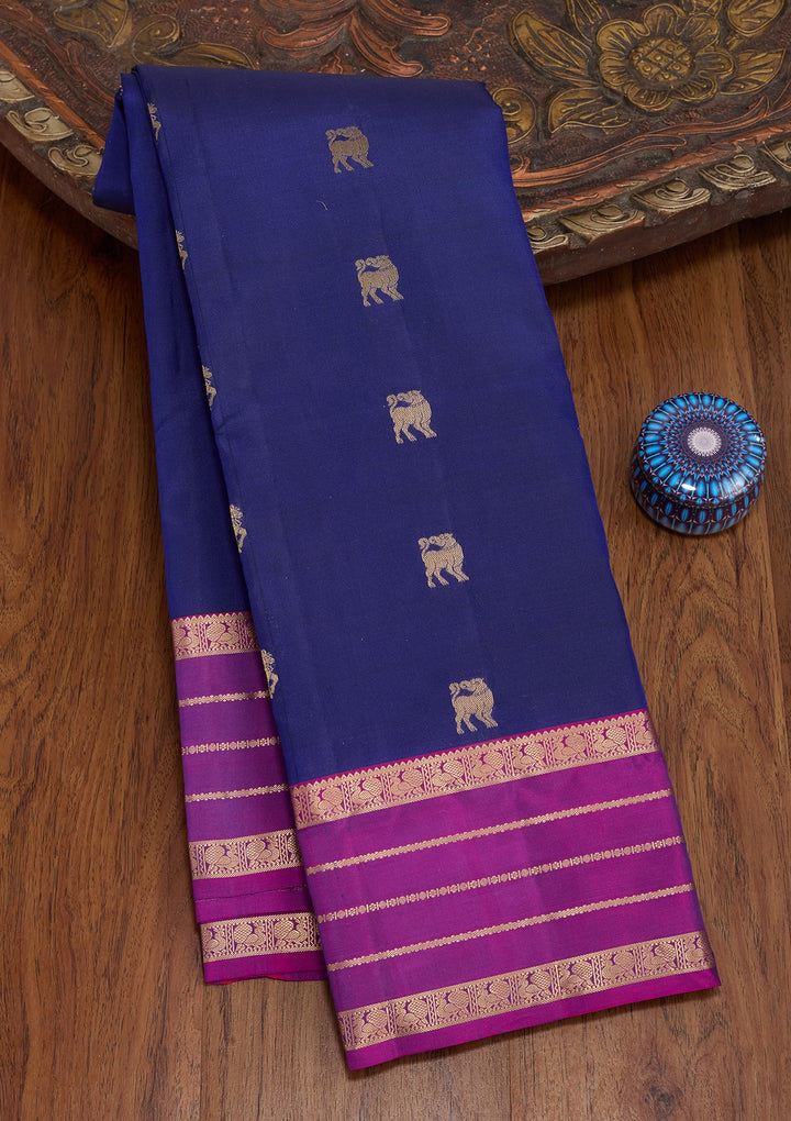 Royal Blue Kanjivaram Pure Silk Saree