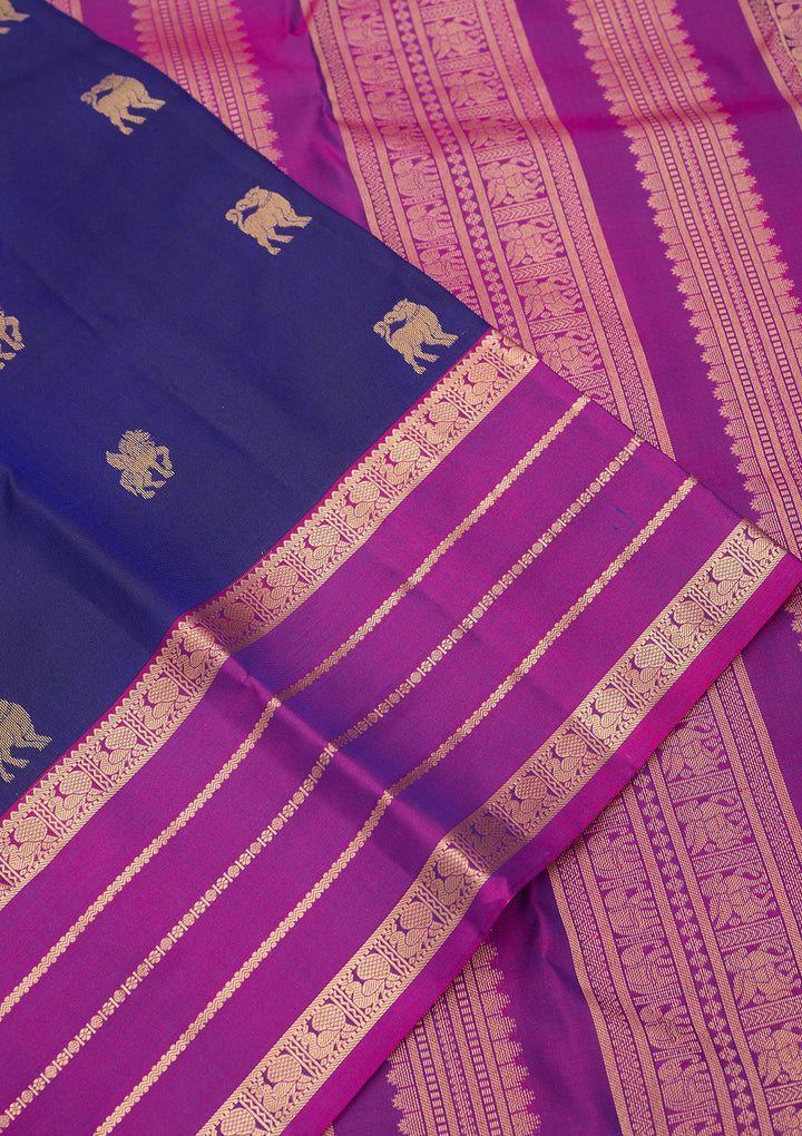 Royal Blue Kanjivaram Pure Silk Saree