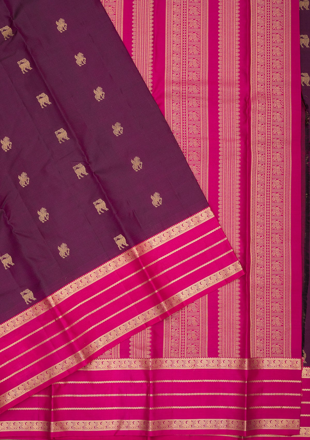 Wine Kanjivaram Pure Silk Saree