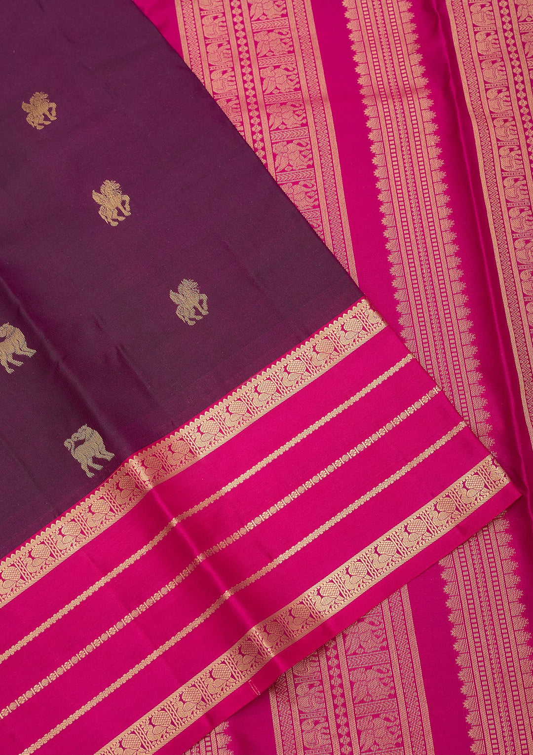 Wine Kanjivaram Pure Silk Saree