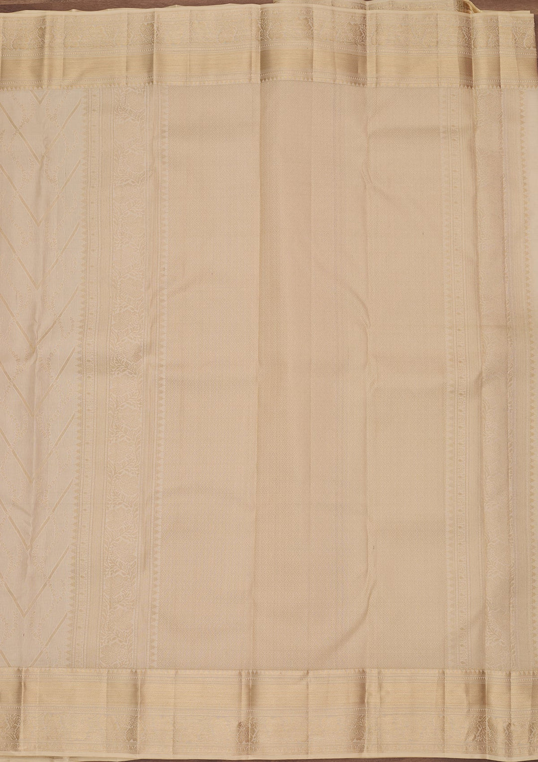 Cream Kanjivaram Pure Silk Saree