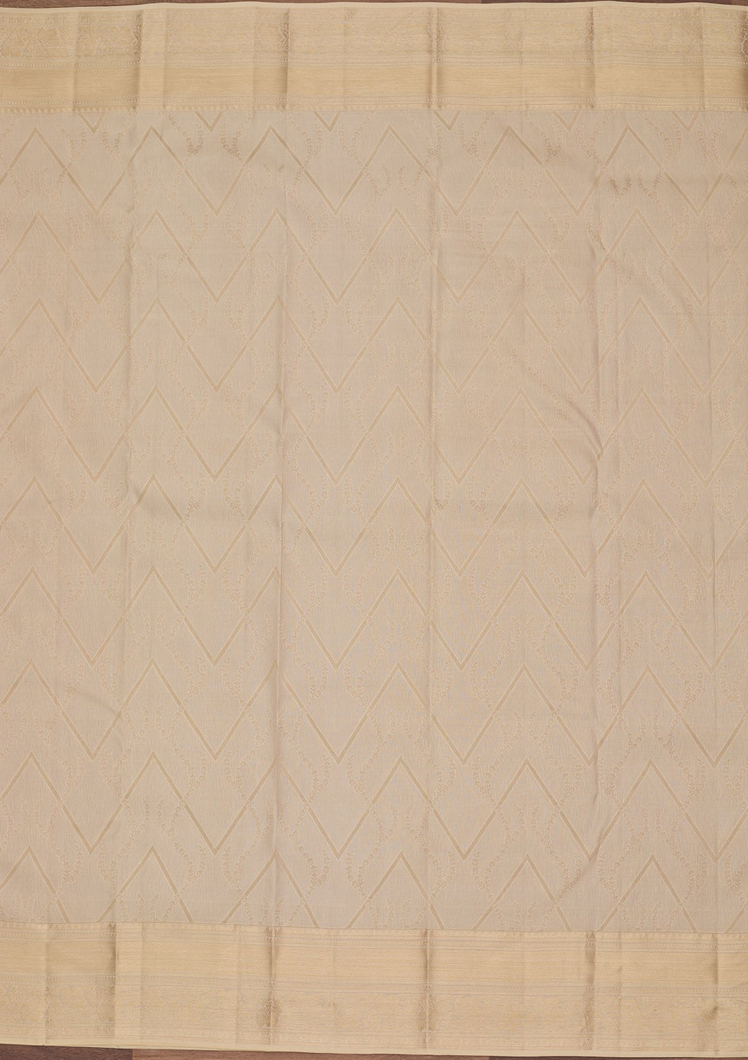 Cream Kanjivaram Pure Silk Saree