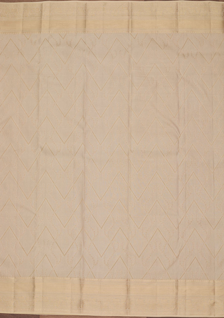 Cream Kanjivaram Pure Silk Saree