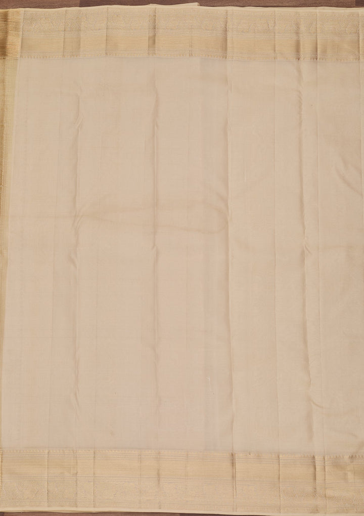 Cream Kanjivaram Pure Silk Saree