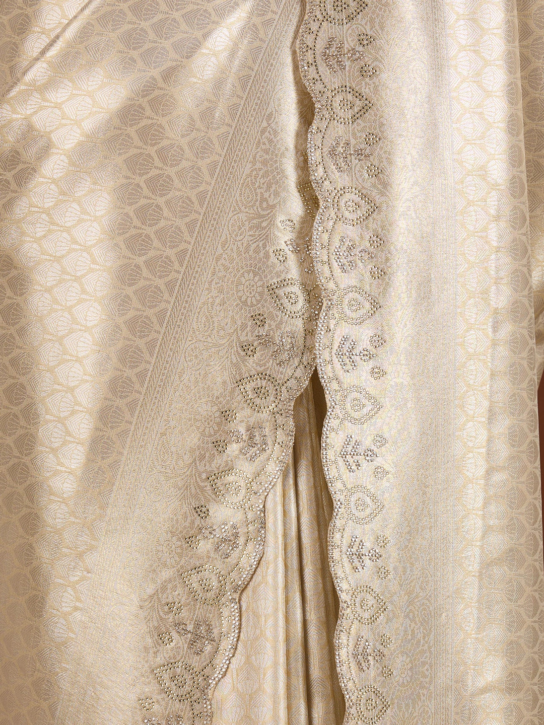 Gold Swarovski Art Silk Saree