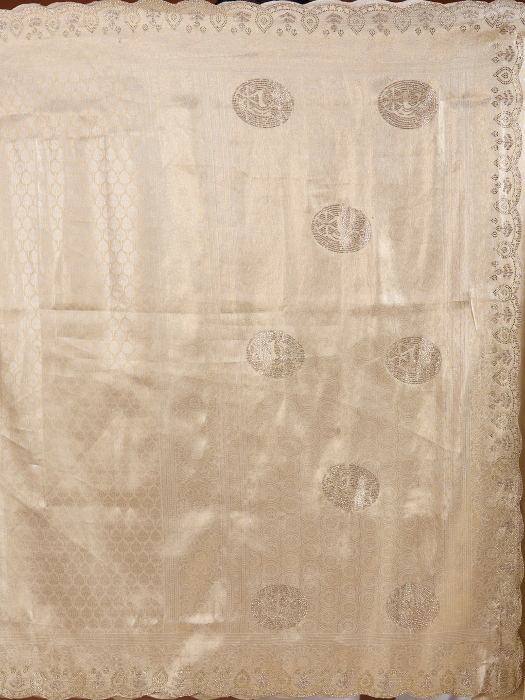 Gold Swarovski Art Silk Saree