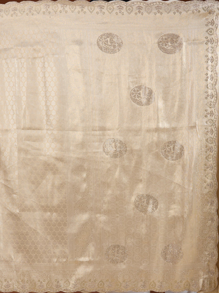 Gold Swarovski Art Silk Saree